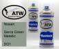 Preview: Nissan, Sierra Green Metallic, DG1: 400ml Sprühdose + 400ml Klarlack - Set, von ATW Autoteile West.